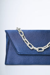 Pochette in raso con manico gioiello