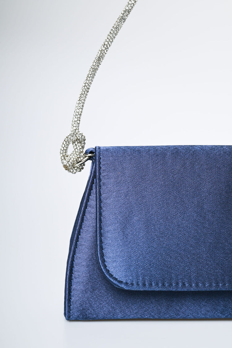 Borsa a mano con manico in strass
