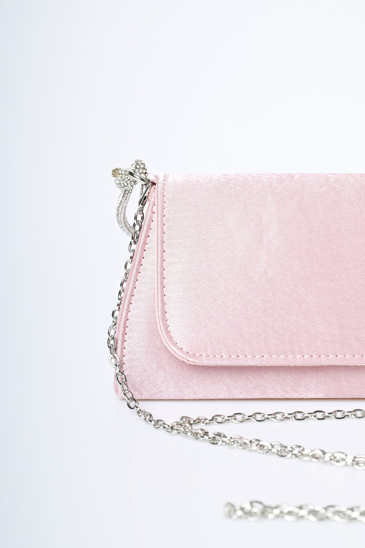 Borsa a mano con manico in strass