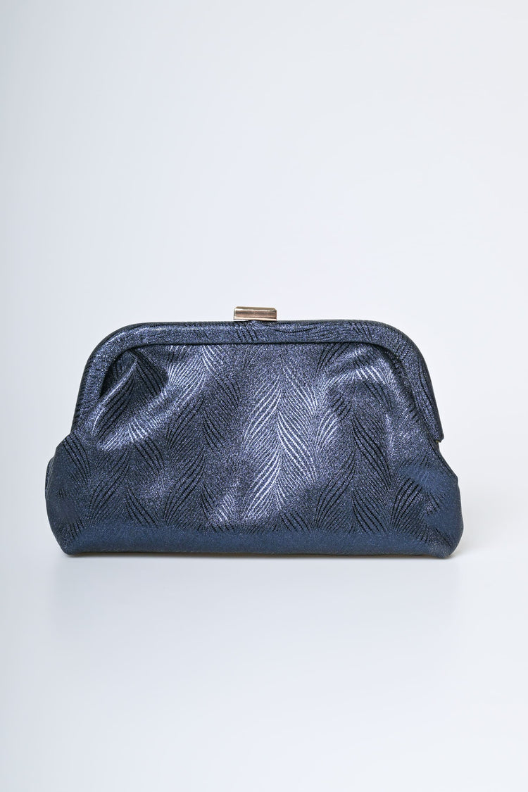 Clutch in tessuto lamé