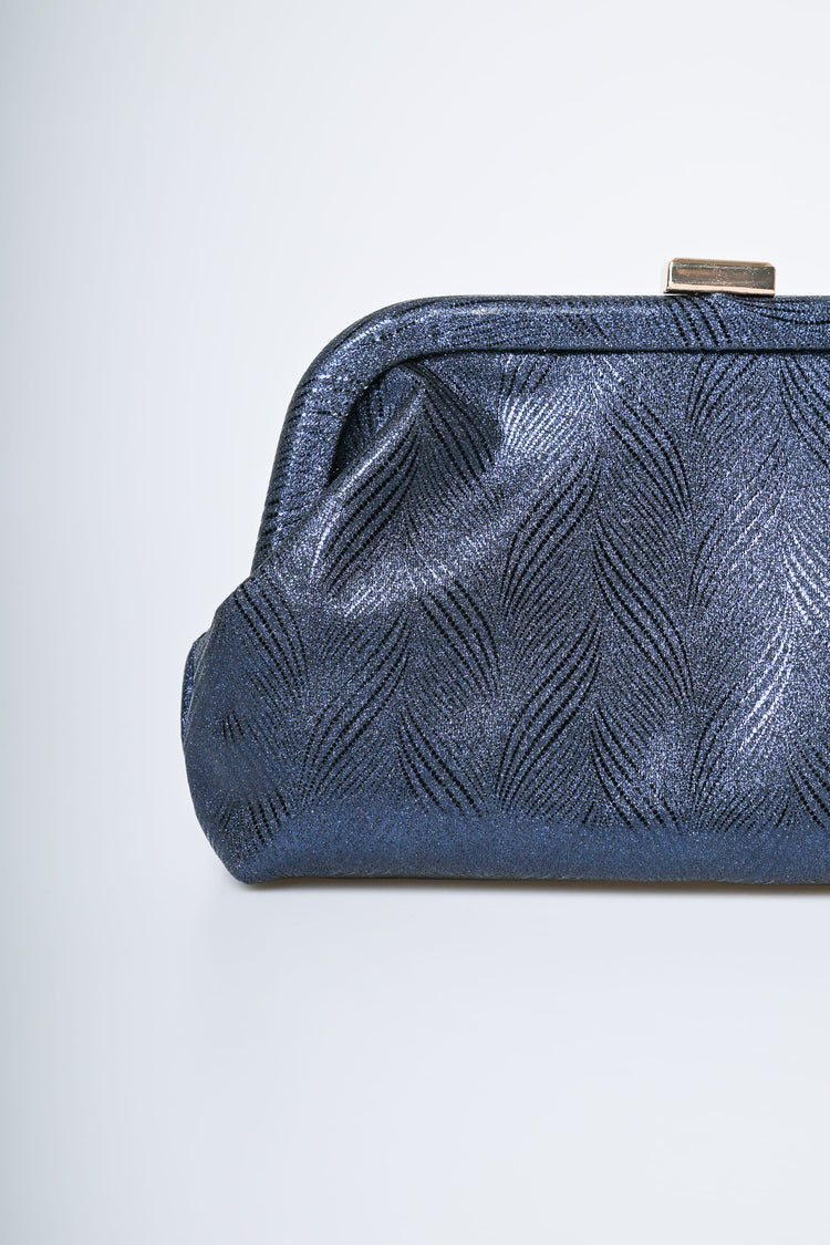 Clutch in tessuto lamé
