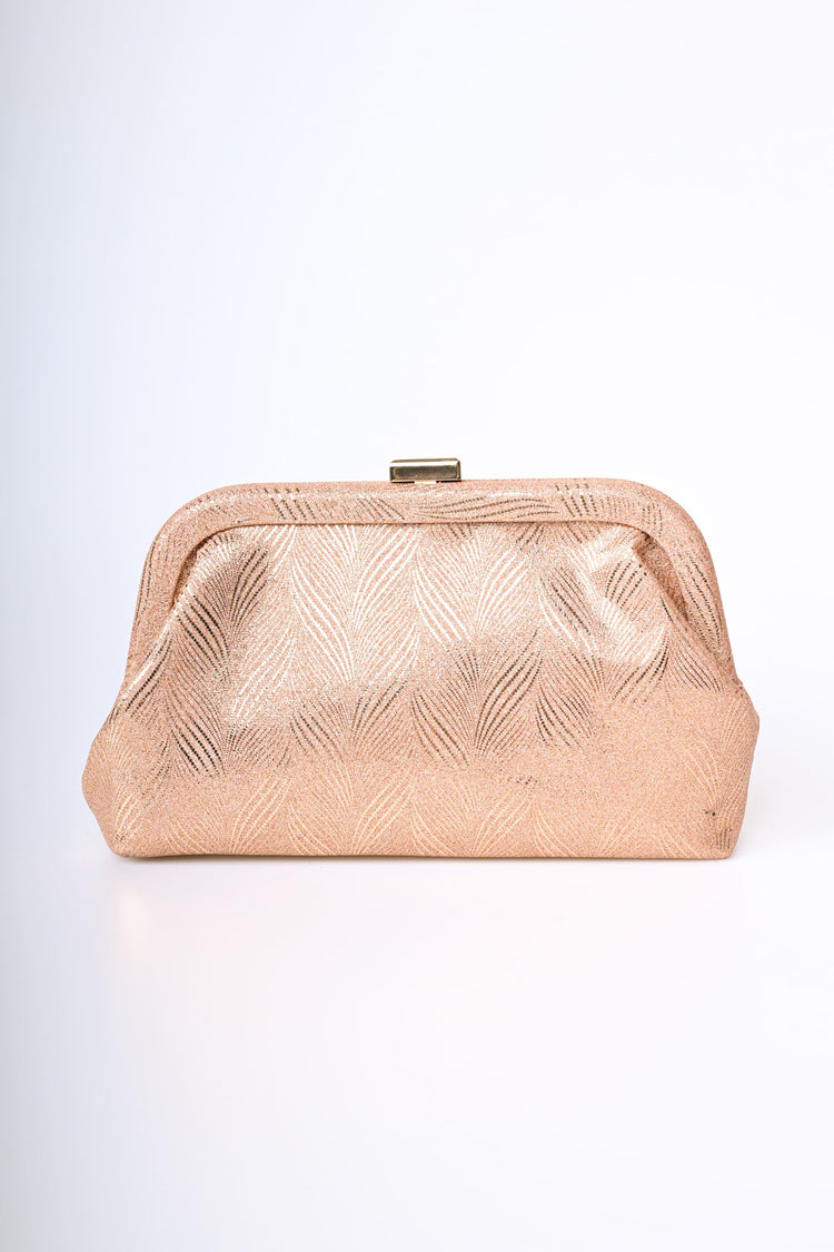 Pochette in raso con decorazione lamé