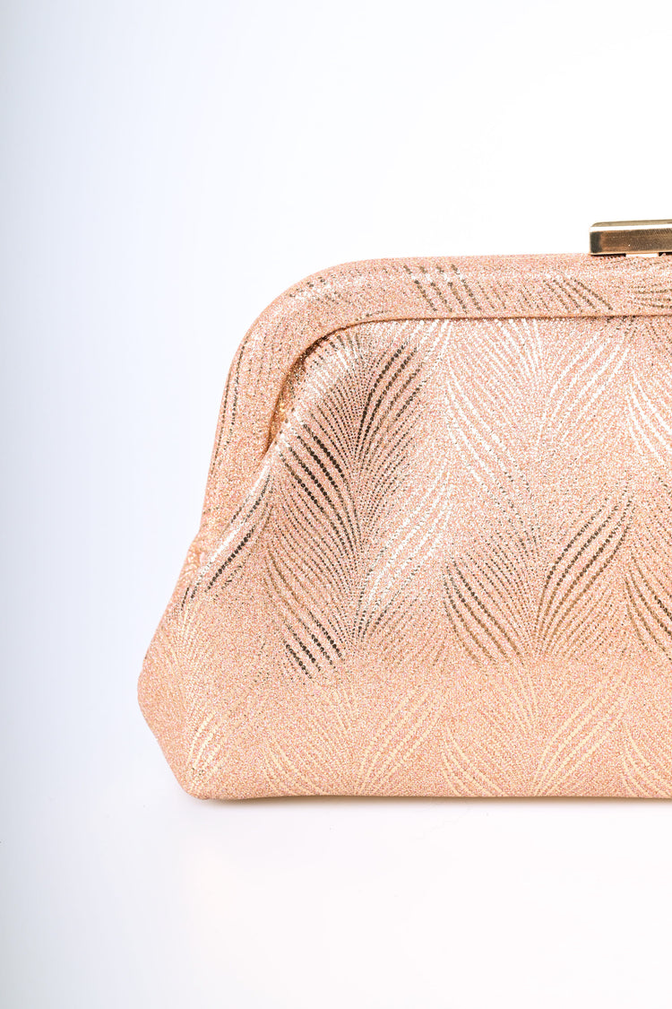 Pochette in raso con decorazione lamé