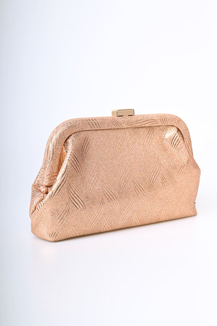 Pochette in raso con decorazione lamé