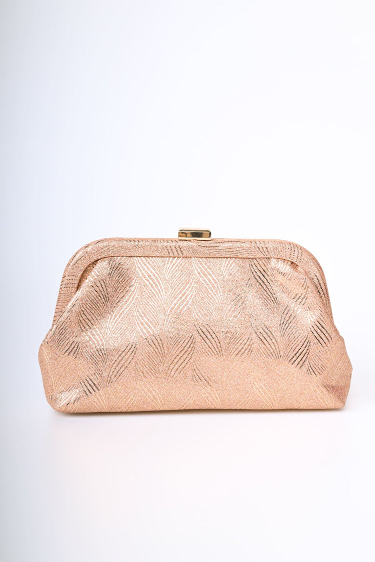 Pochette in raso con decorazione lamé