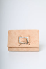 Pochette con fiocco e fibbia gioiello