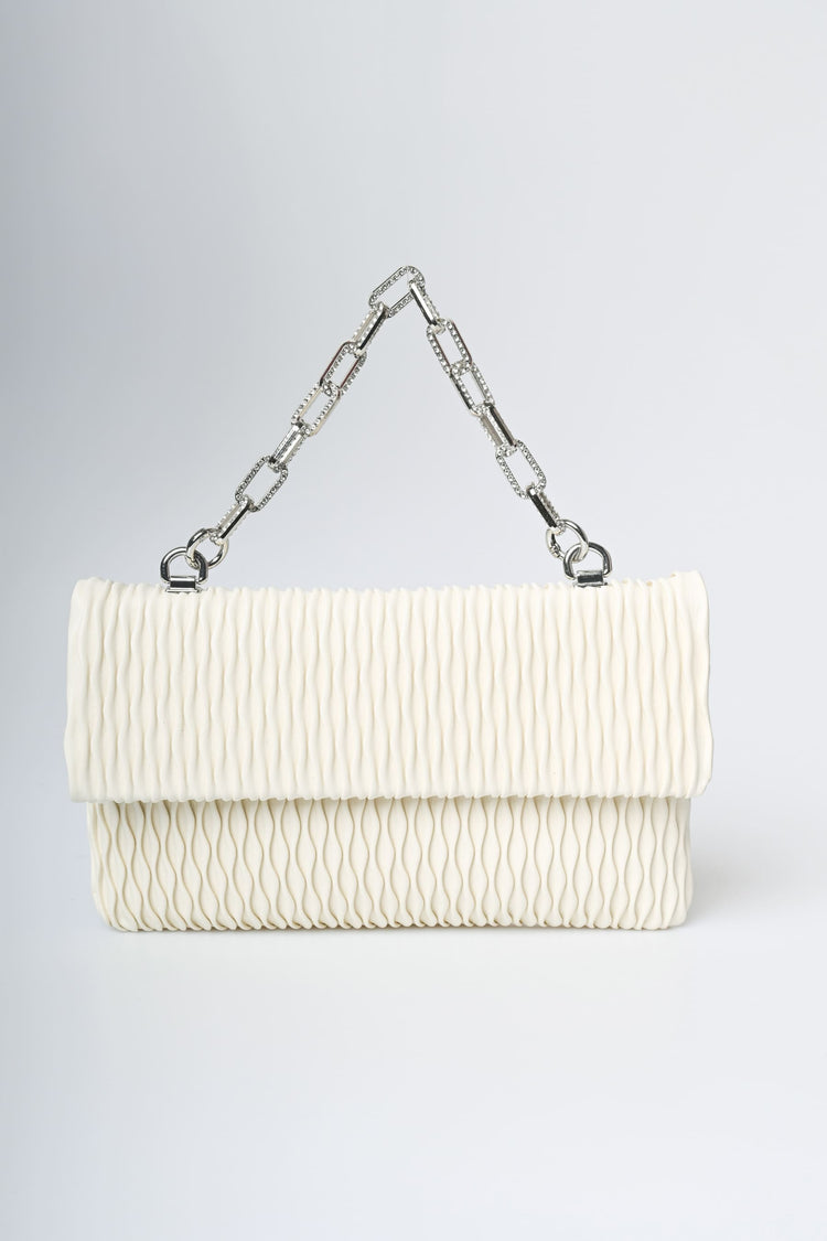 Pochette goffrata con manico gioiello