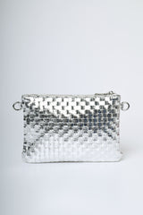 Pochette in similpelle intrecciata