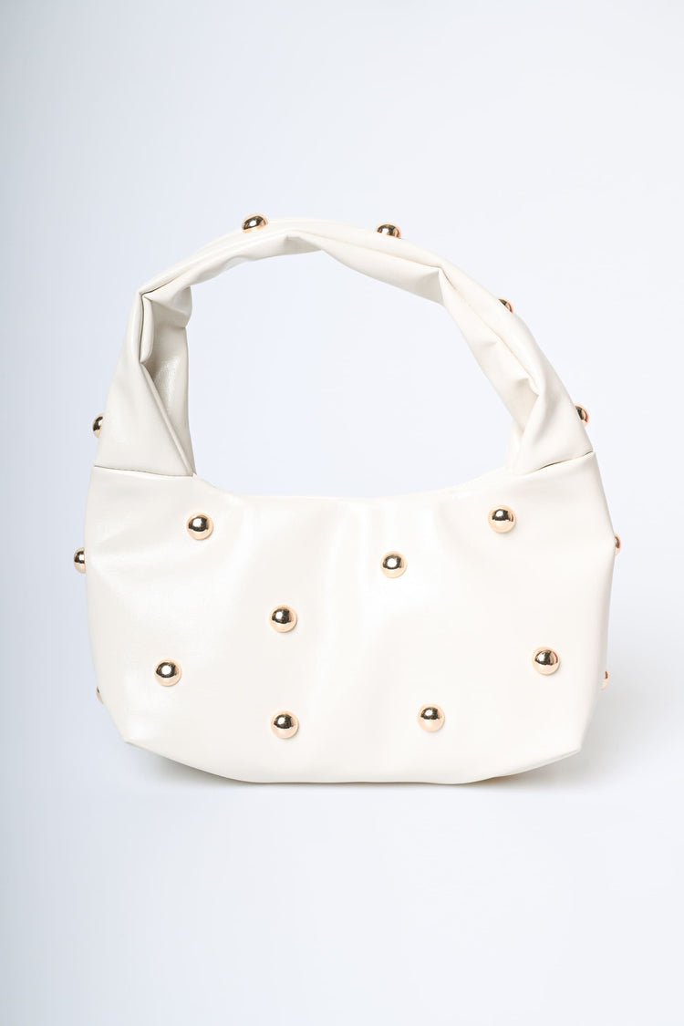 Borsa piccola a mezzaluna con borchie