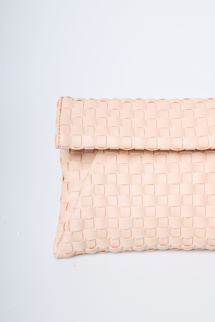 Pochette a busta in similpelle intrecciata