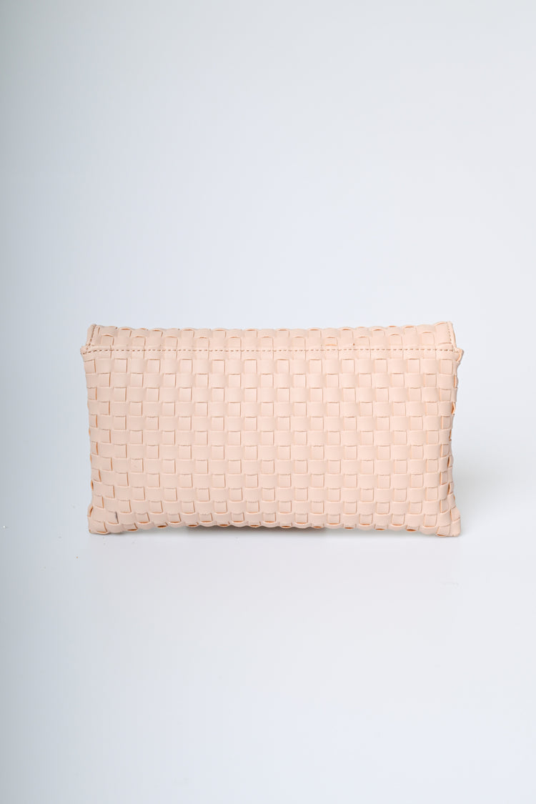 Pochette a busta in similpelle intrecciata