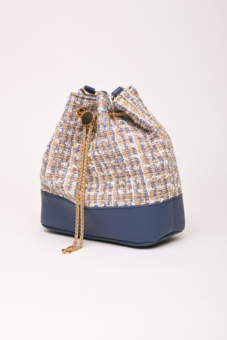 Borsa secchiello in bouclé