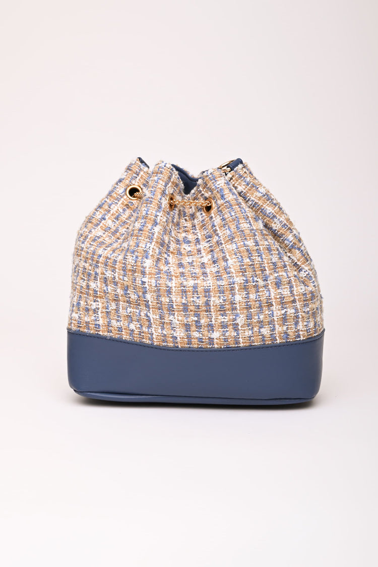 Borsa secchiello in bouclé