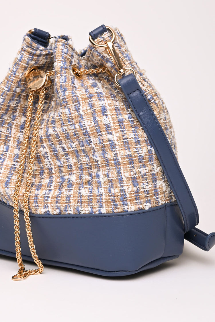 Borsa secchiello in bouclé