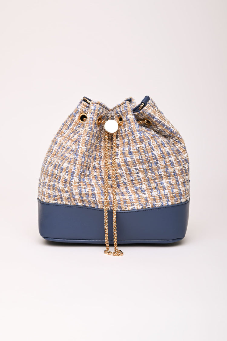 Borsa secchiello in bouclé