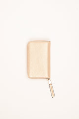 Portafoglio basic in similpelle dorata con zip