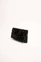 Pochette con paillettes nere
