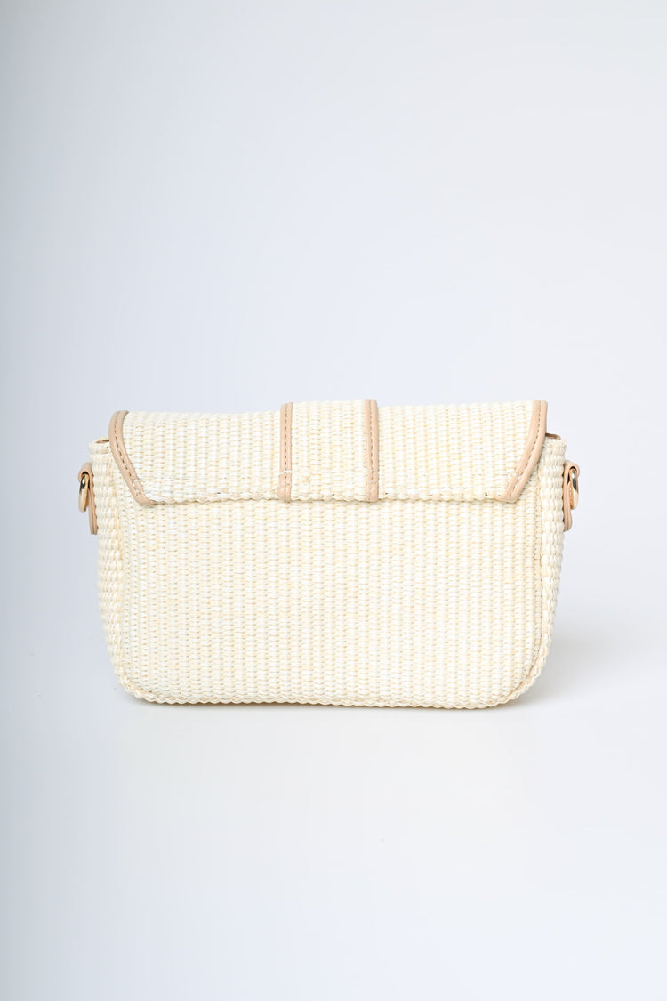 Borsa piccola a spalla in rafia