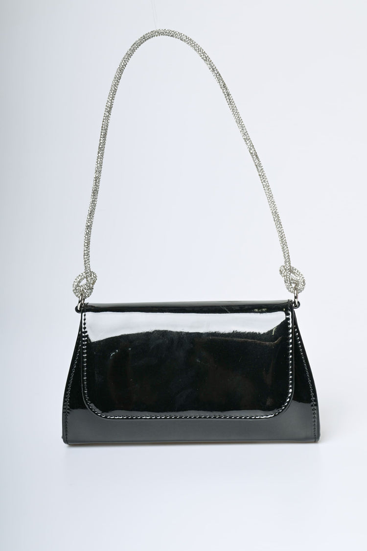 Borsa a spalla con manico in strass