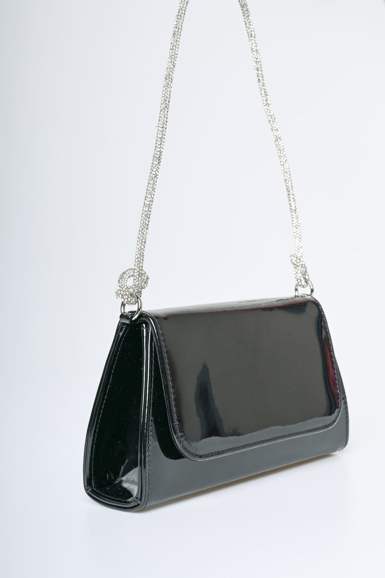 Borsa a spalla con manico in strass