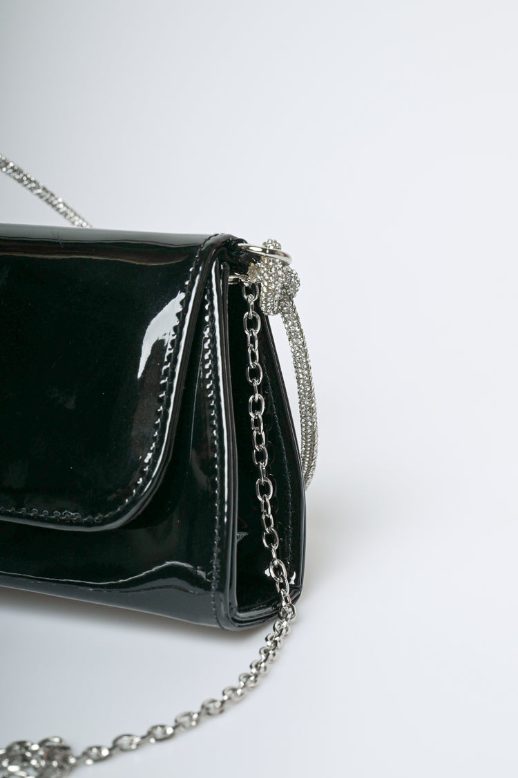 Borsa a spalla con manico in strass