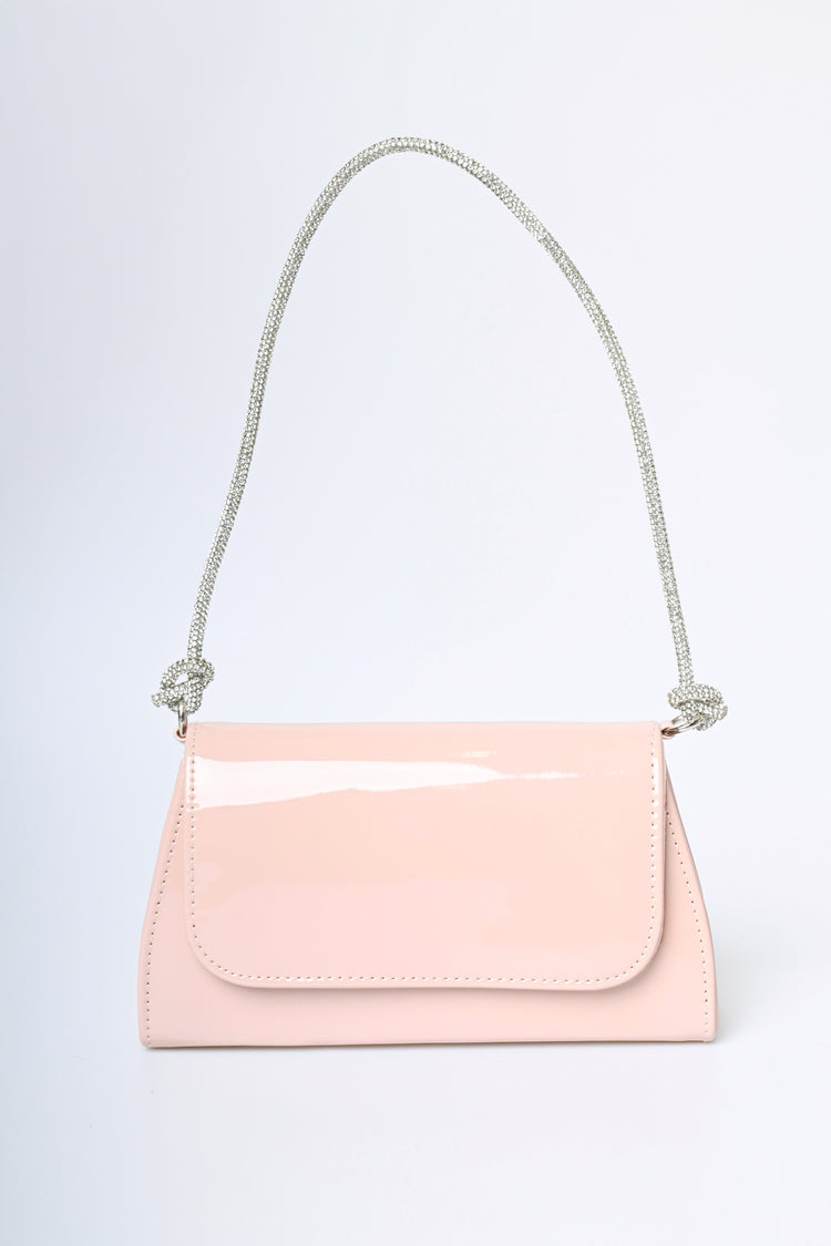 Borsa a spalla con manico in strass