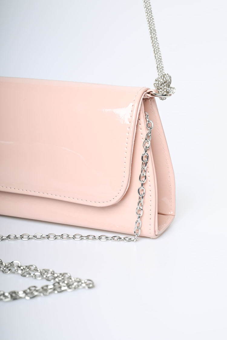 Borsa a spalla con manico in strass