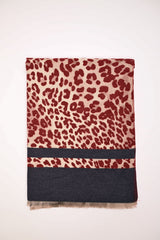 Sciarpa animalier con bande