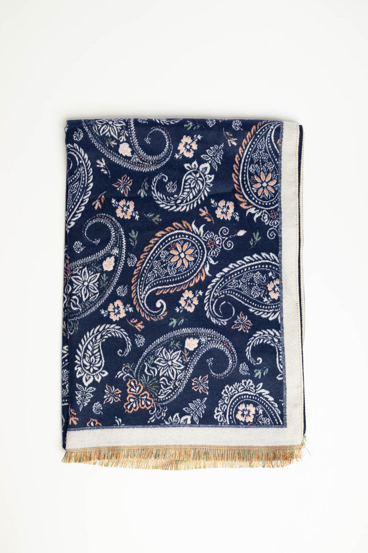 Sciarpa con motivo paisley blu/multicolor