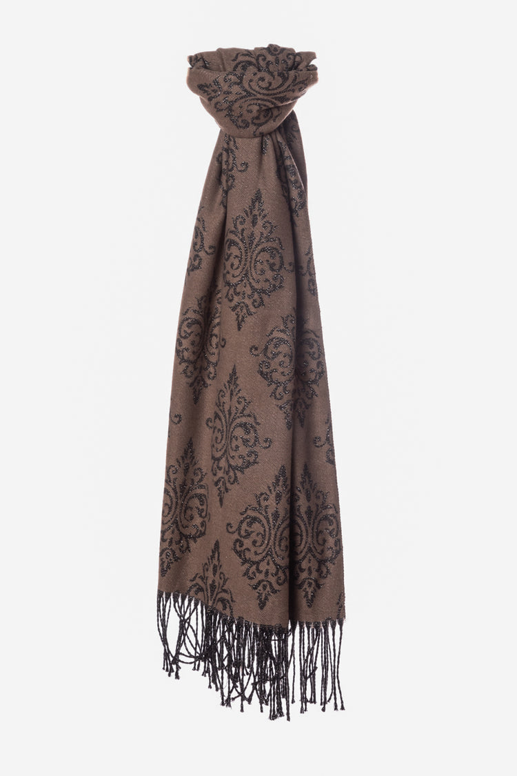 Sciarpa con motivi ornamentali lurex