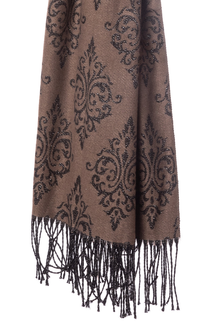 Sciarpa con motivi ornamentali lurex