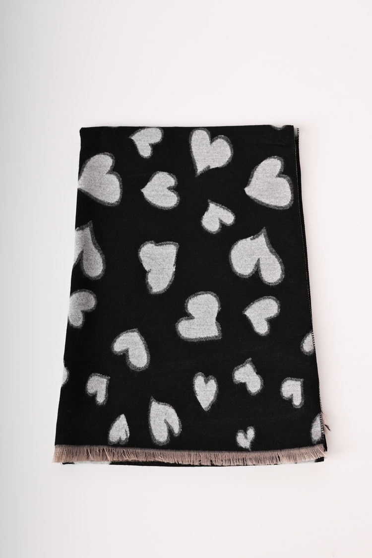 Sciarpa in jacquard a cuori