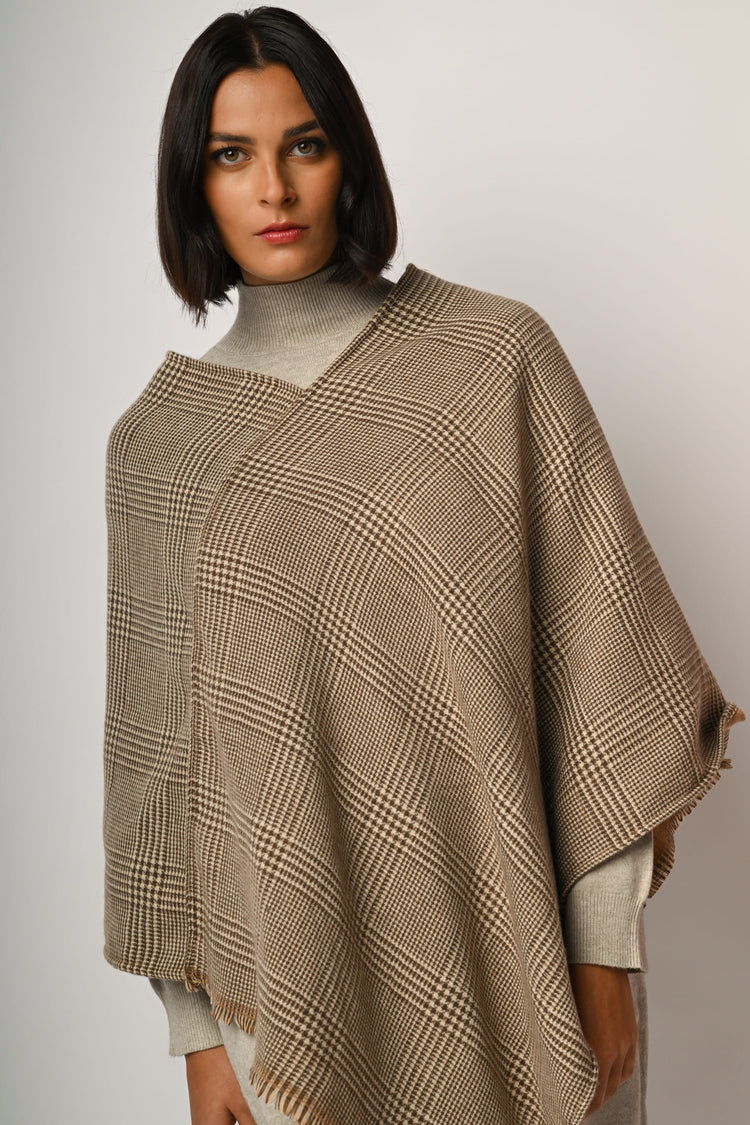 Poncho con motivo Principe di Galles