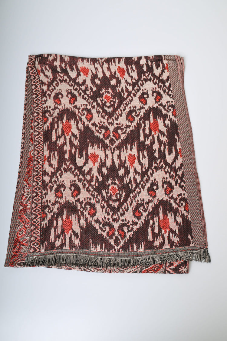 Sciarpa in jacquard a motivo etnico