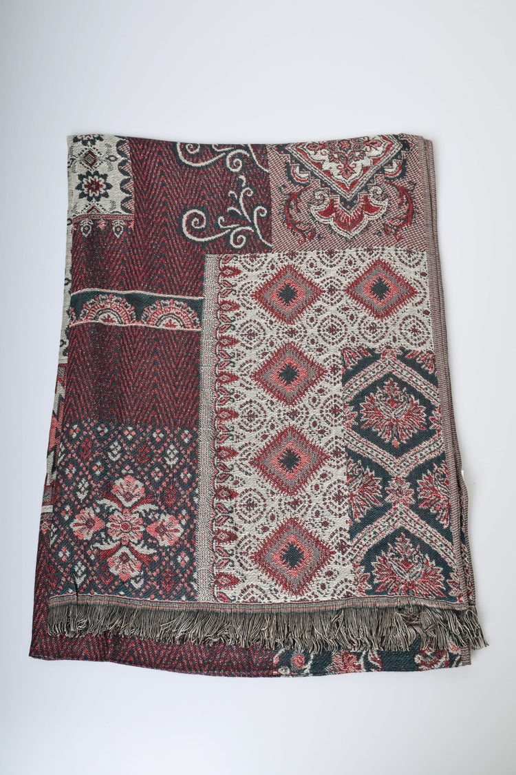 Sciarpa in jacquard patchwork