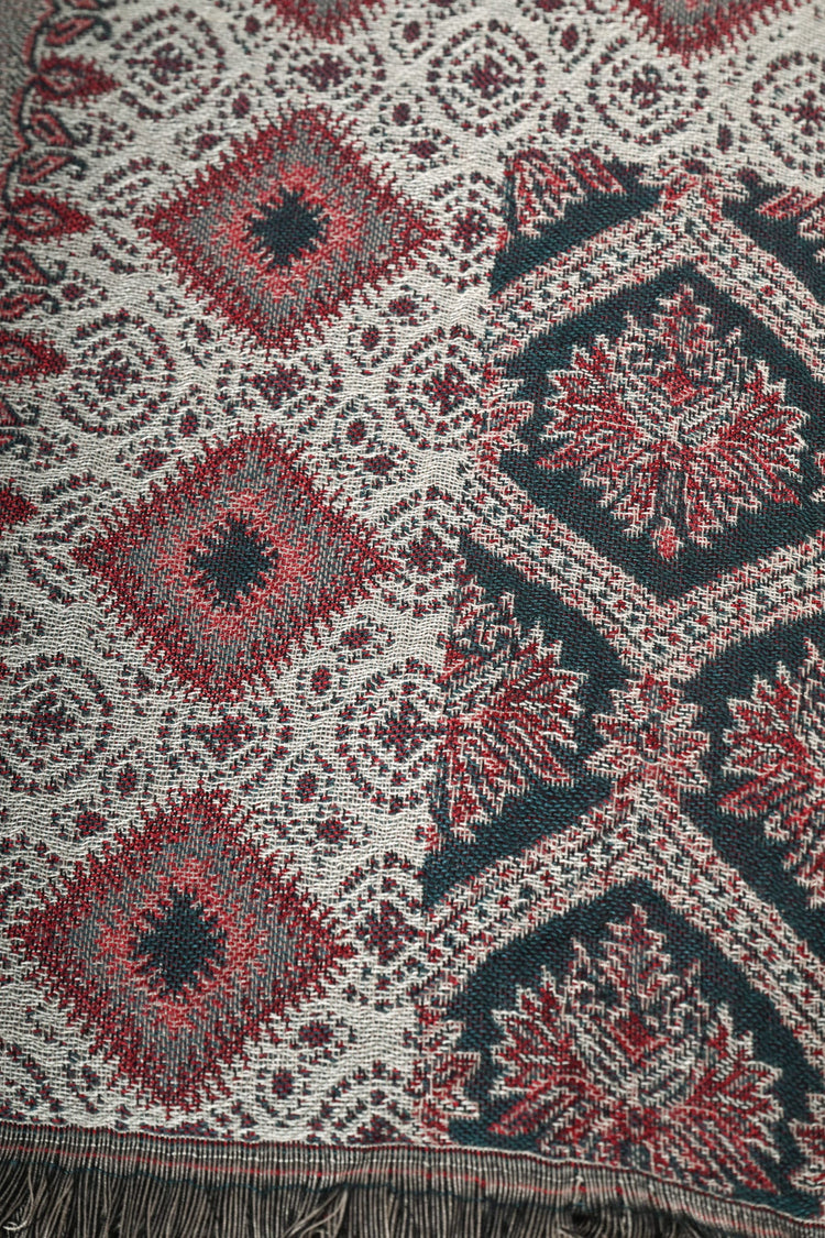 Sciarpa in jacquard patchwork