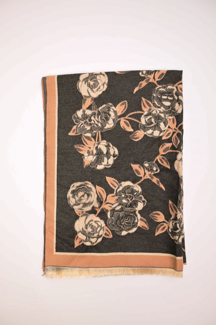 Sciarpa in jacquard a rose