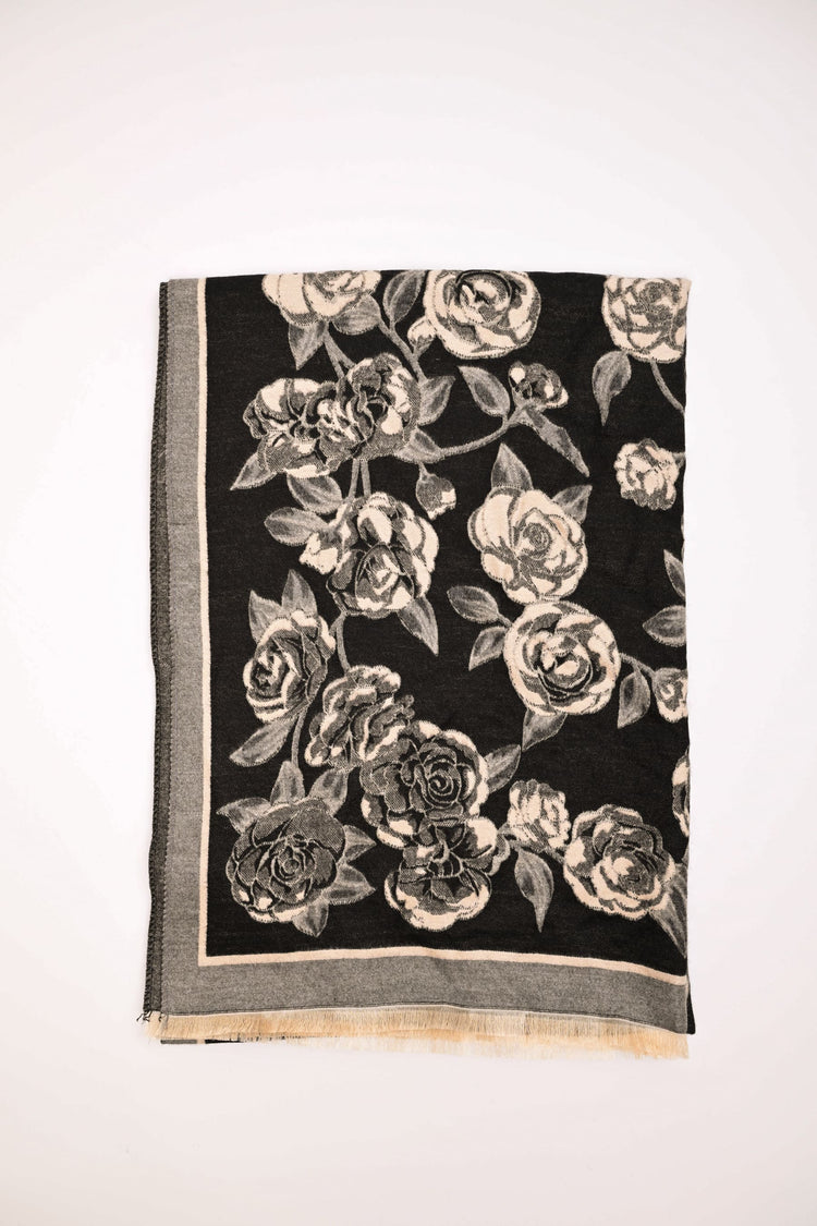 Sciarpa in jacquard a rose