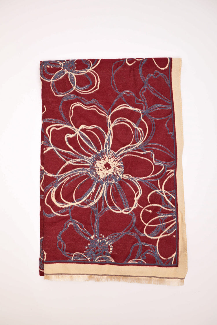 Sciarpa in jacquard floreale