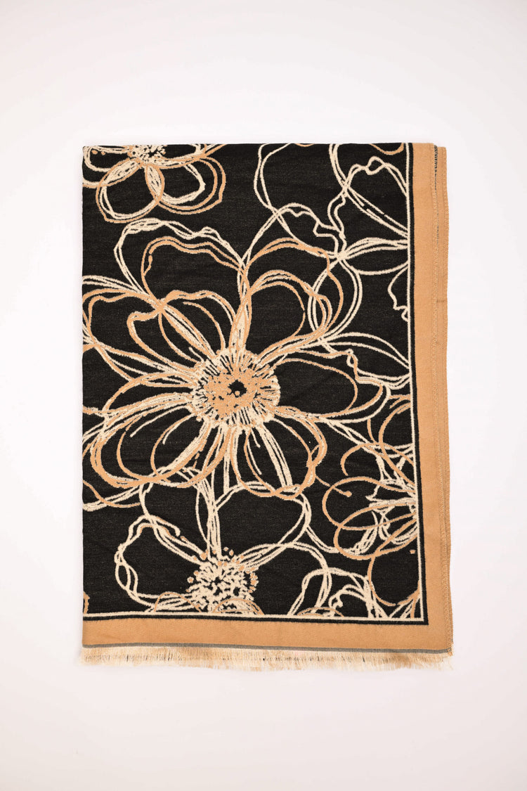 Sciarpa in jacquard floreale
