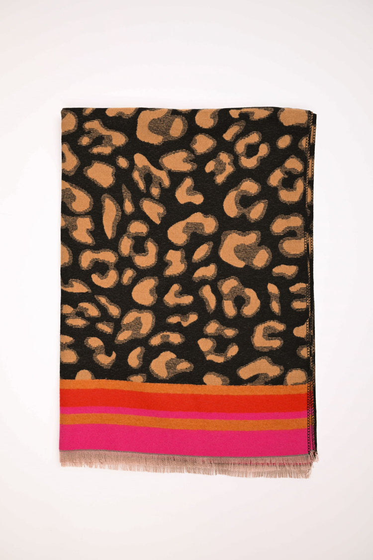Sciarpa in jacquard leopardato