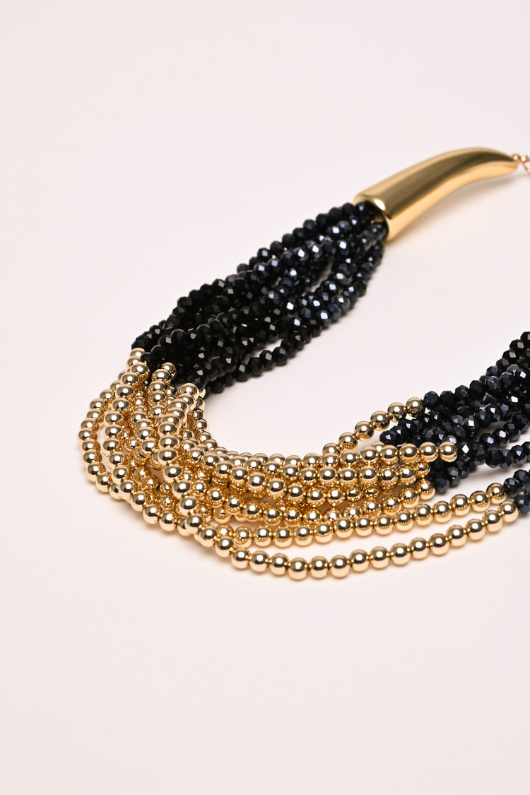 Collana multifili con perline
