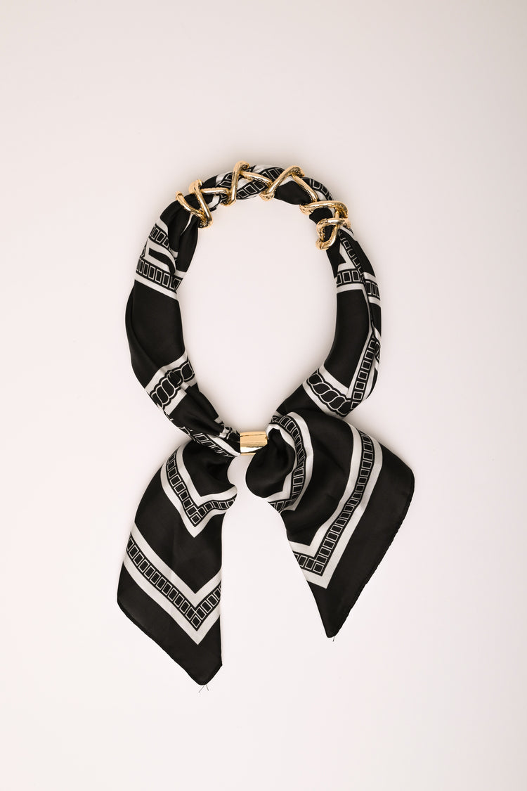 Collana a foulard con stampa geometrica