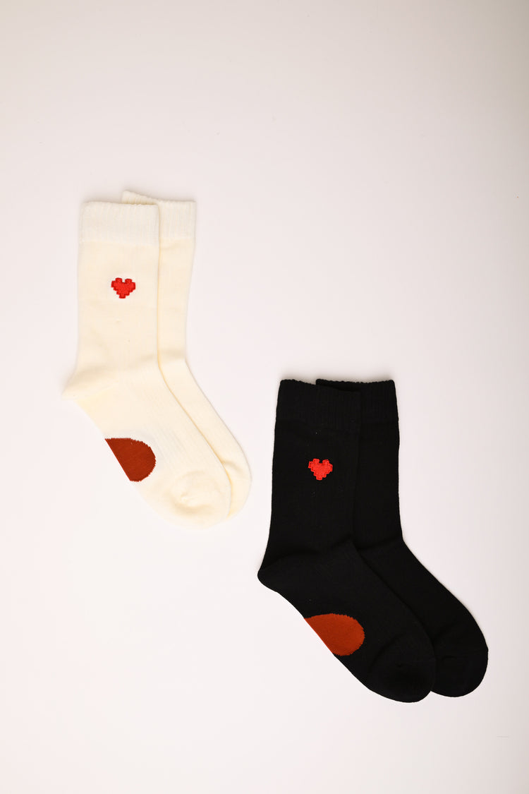 Set di due paia di calzini a cuori