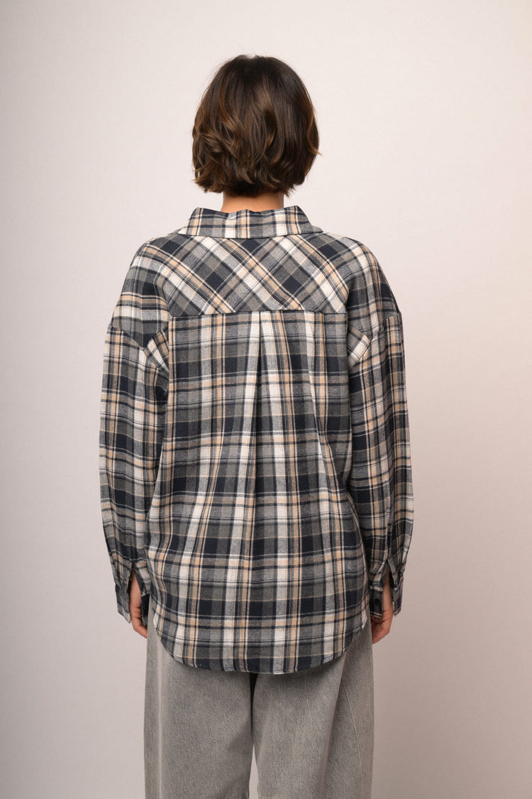 Camicia in flanella check blu