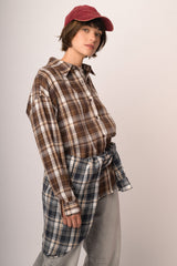 Camicia in flanella check cioccolato