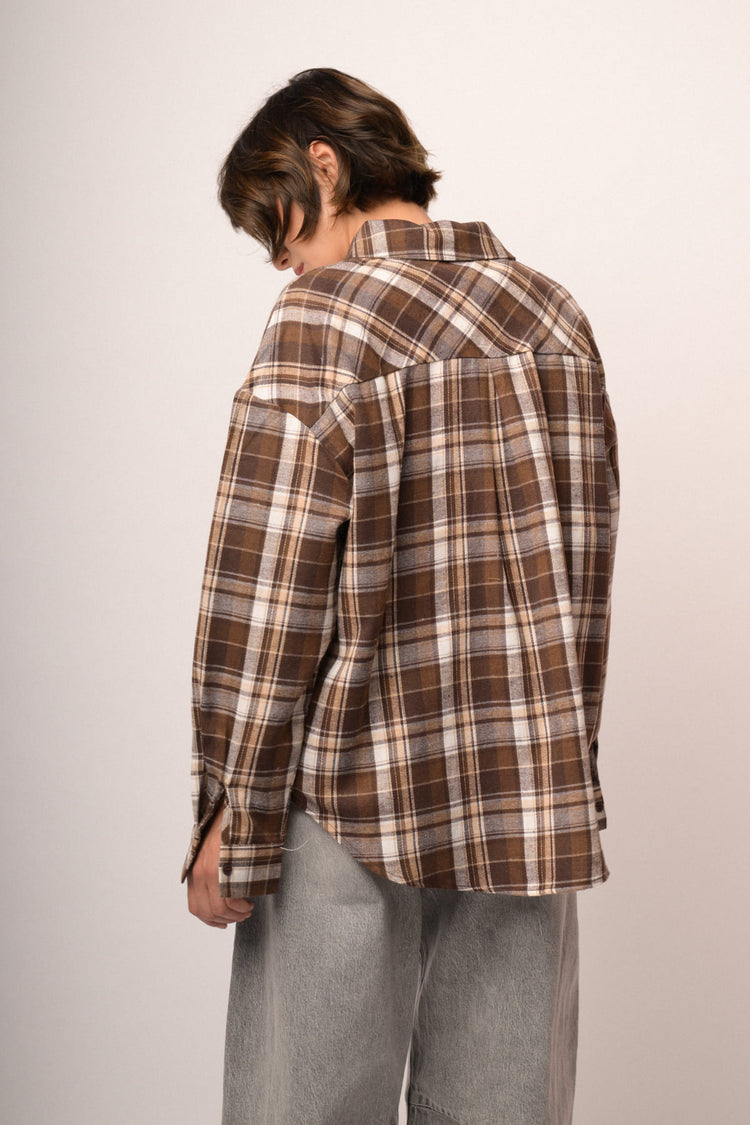 Camicia in flanella check cioccolato
