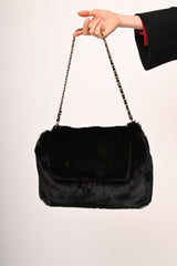 Borsa a spalla in faux fur