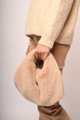 Borsa hobo mini in faux fur