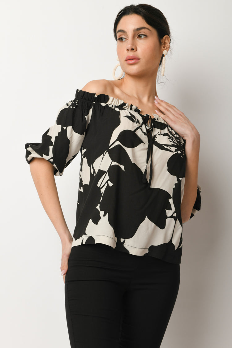 Blusa a stampa floreale